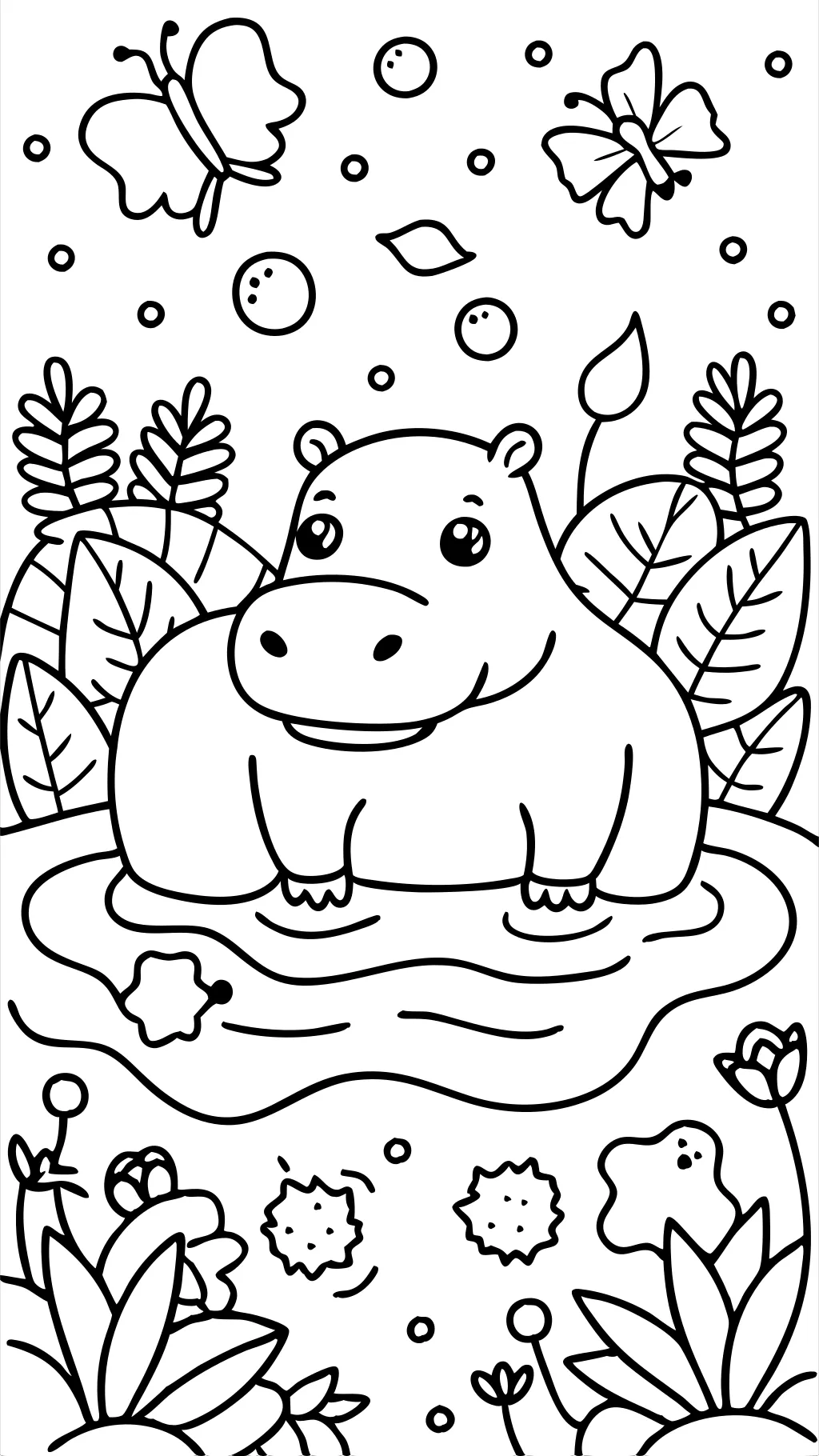 hippopotamus coloring page